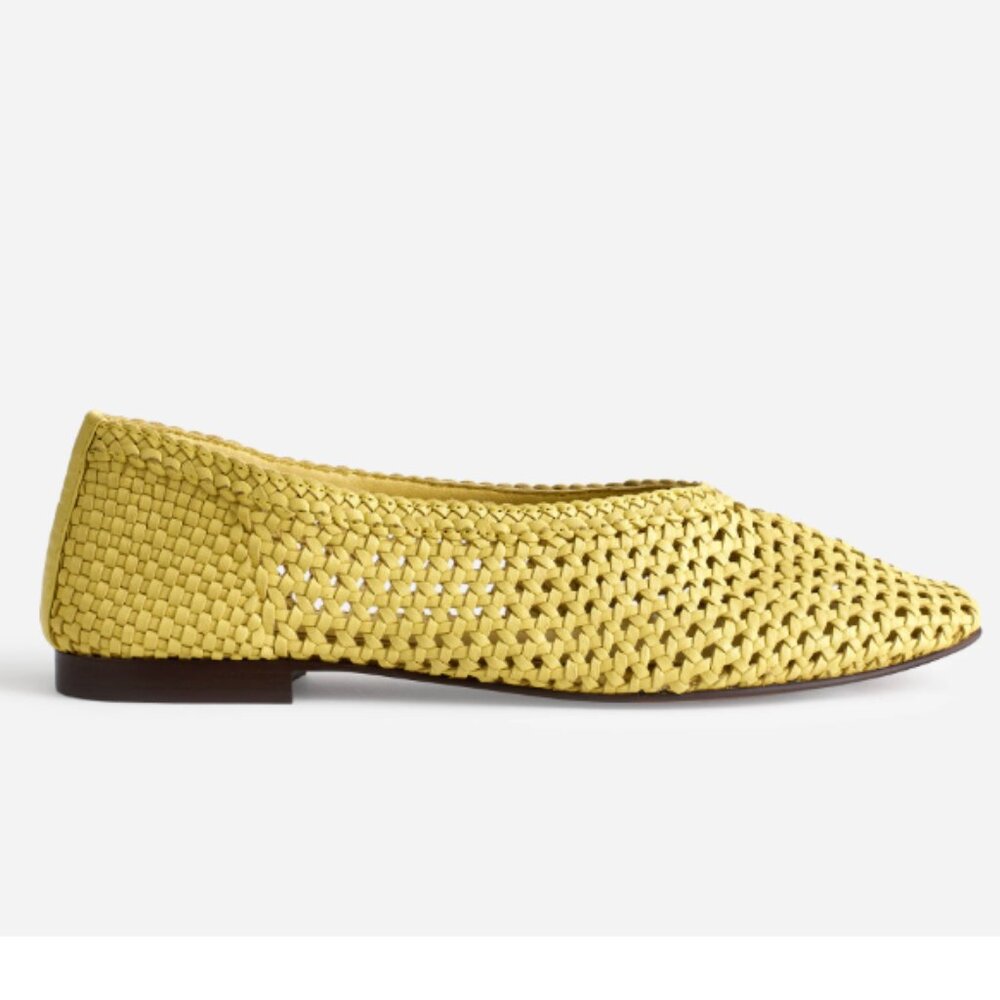 NEW Madewell Leather Mylie Ballet Flat in Iced lemon